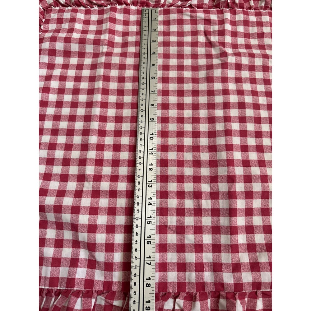 Wamsutta Red White Gingham Check Ruffled Standard Pillow Sham Farmhouse Vintage - Picture 3 of 4